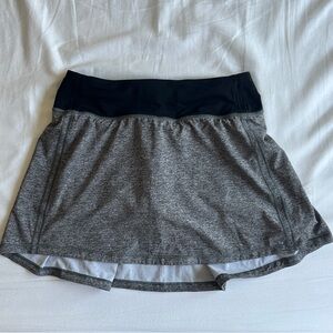 Lululemon Gray/Black Pace Rival Mid-Rise Skirt